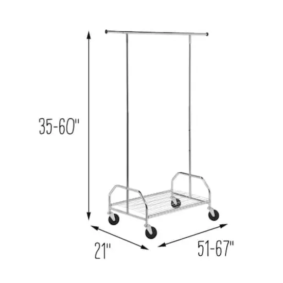 Honey Can Do Rolling Garment Rack w/ Bottom Shelf {7}