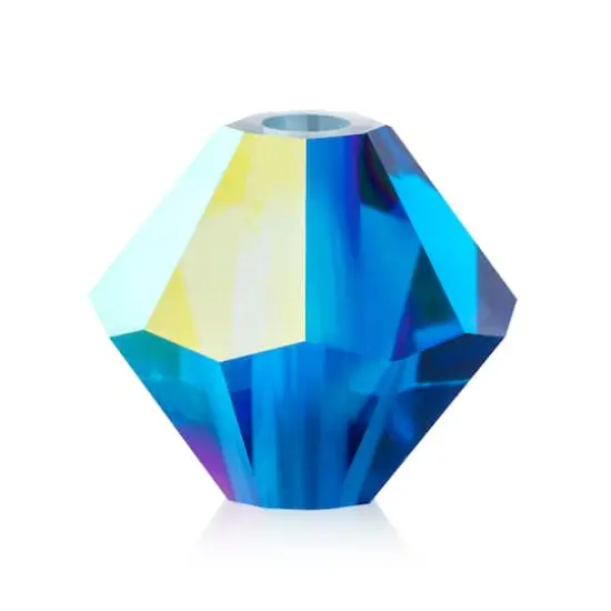 John Bead PRECIOSA 6mm Czech Crystal Bicone Beads, 36ct. Capri Blue AB {1}