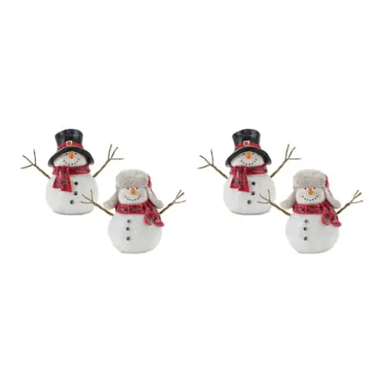 6" Snowman with Scarf Figurine Set {1}