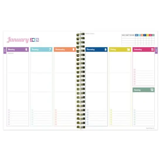 TF Publishing 2025 Medium Malibu Stripes Weekly Monthly Spiral Planner {4}