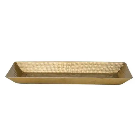 Hello Honey® 11.5" Gold Finish Decorative Hammered Aluminum Tray {1}