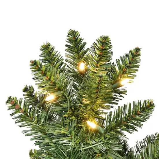 7.5ft. Pre-Lit Chapel Pine Artificial Christmas Half Tree, Warm White Dura-Lit® LED Lights {3}