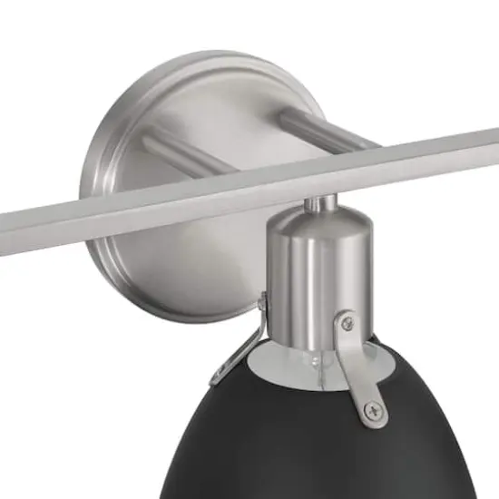 Hello Honey&reg; 24" Cooper Black & Nickel Metal 3-Light Vanity Light with Etched Glass Shades {5}