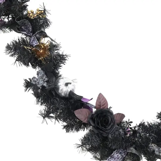 6ft. Black & Purple Rose & Lace Bow Garland by Ashland&reg; {3}