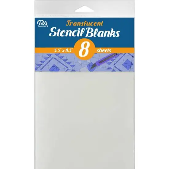 PA Essentials 5.5'' x 8.5'' Translucent Uncut Blank Stencil, 8ct. {1}