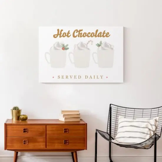 Hot Chocolate Served Daily 30x20 Canvas Wall Art {5}
