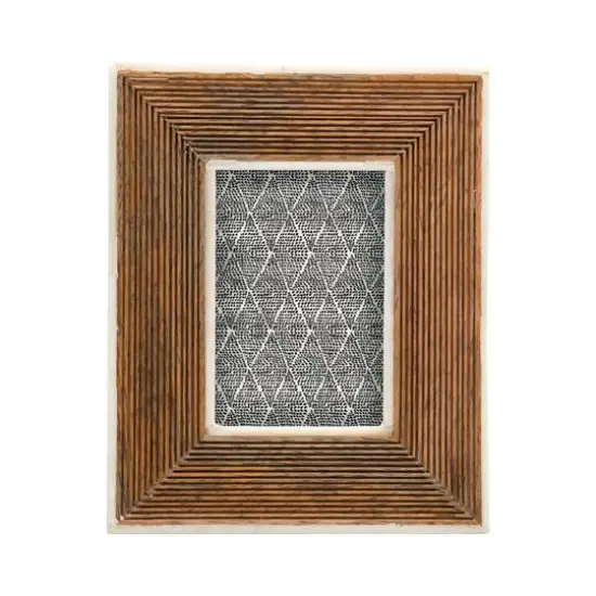 Hello Honey&reg; Hand-Carved Mango Wood 3" x 4" Tabletop Frame with Bone Border {5}
