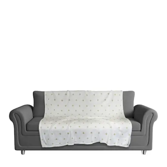 Plus Coral Fleece Blanket Yellow Plus On Blue {4}