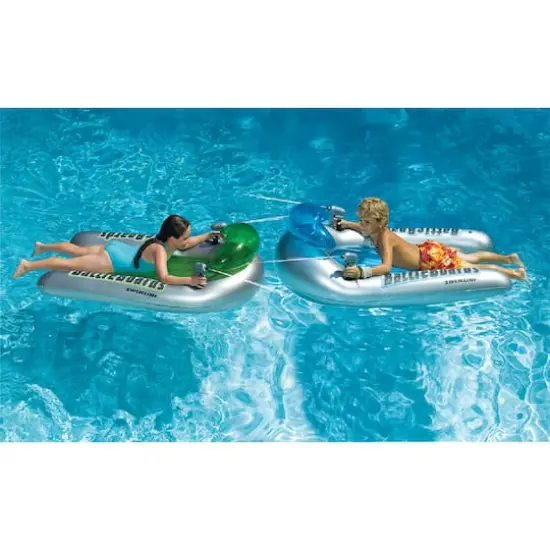 Swim Central 53" Green & Blue Water Sport Inflatable Battle Board Set with Squirt Guns {5}