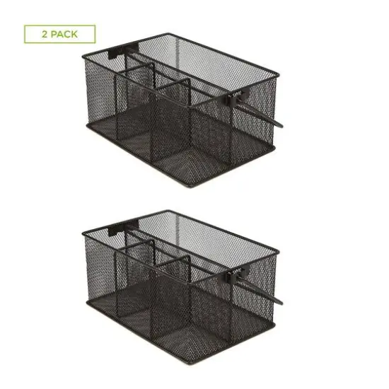 Mind Reader Black Storage Basket Organizer and Utensil Holder, 2ct. {7}