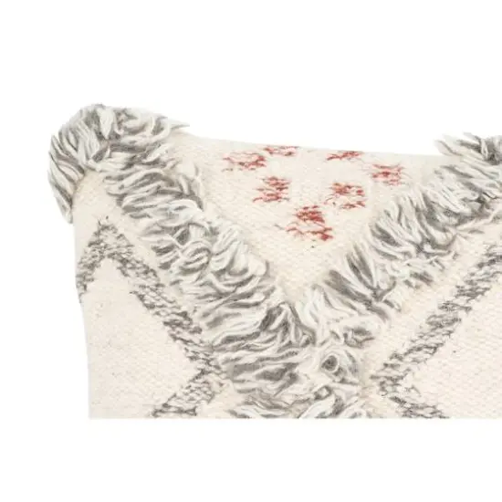 Hello Honey&reg; Cream & Gray Fringe Kilim Pillow {9}