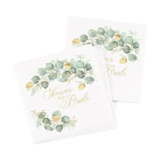 Greenery Bridal Shower Beverage Napkins, 50ct. {1}