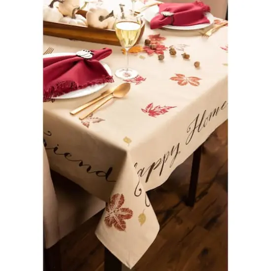 DII&reg; 52" Rustic Leaves Print Tablecloth {6}