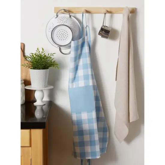 DII&reg; White & Light Blue Chef Apron {8}