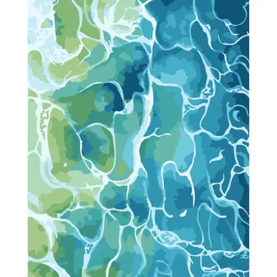 8" x 10" Abstract Water Paint-by-Number Kit with Wood Display Hanger by Artist's Loft&reg; {1}