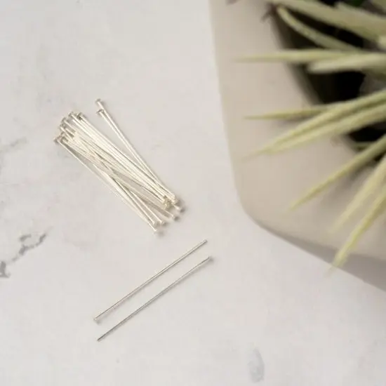 1" Sterling Silver Head Pins, 20ct. by Bead Landing&trade; {4}