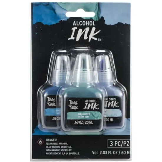 Brea Reese&trade; Alcohol Inks&trade; 3-Color Set, 20mL Lake Blue and Ocean Green and Sky {1}