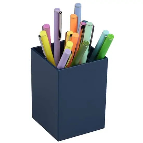 JAM Paper Plastic Pen Holder Navy Blue {6}