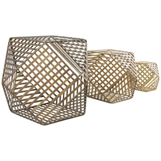 Gold Metal Geometric Sculpture Set, 3ct. {5}