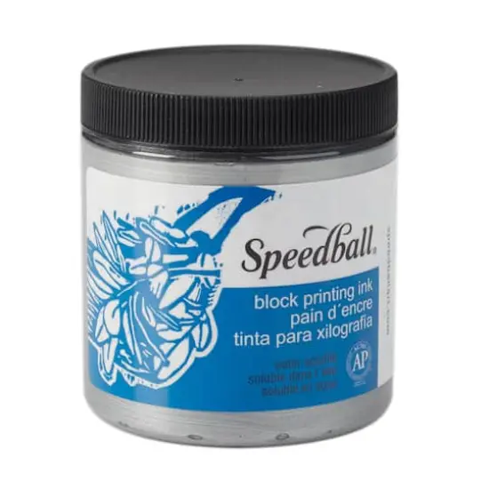 Speedball&reg; Block Printing Ink, 8oz. Silver {1}