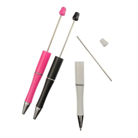 John Bead Super Cute Fuchsia, Black & White 3-Piece Beadable Pen Kit {4}