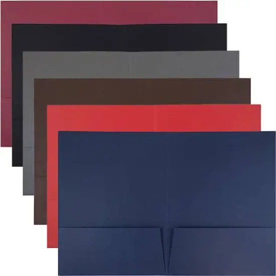 JAM Paper Assorted Color Linen Textured 2-Pocket Folders, 6ct. {1}
