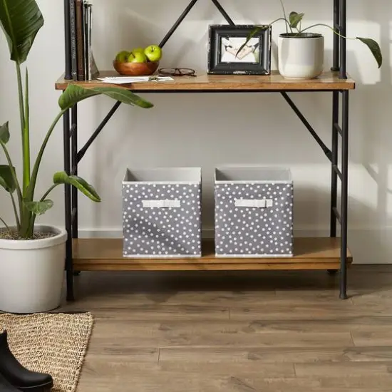 DII&reg; 11" Gray & White Dots Storage Cube, 2ct. {7}