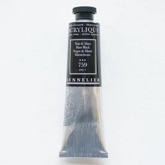 Sennelier Extra Fine Artists' Acrylic Paint, 60mL 759 Mars Black S1 {1}