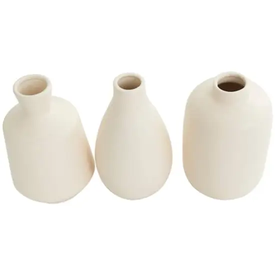 Cream Minimalistic Ceramic Vase Set {6}