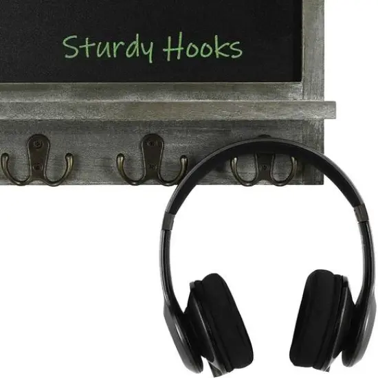 NEX&trade; 13" Olive Green Wall-Mounted Chalkboard with Display Shelf {5}