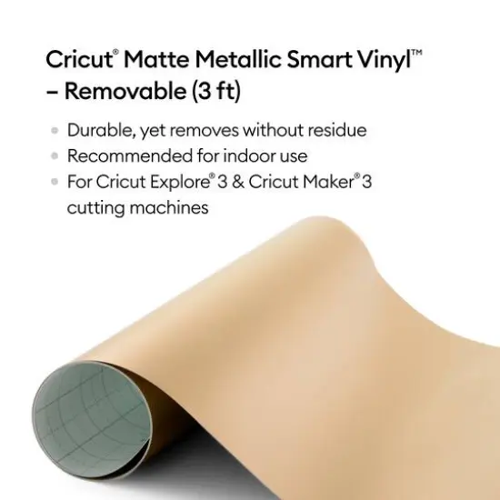 Cricut&reg; Removable Matte Metallic Smart Vinyl&trade; Champagne {4}