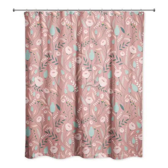 Winding Flowers 71" x 74" Shower Curtain {1}