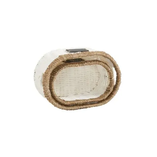 Household Essentials White Woven Oval Baskets, 2ct. {4}