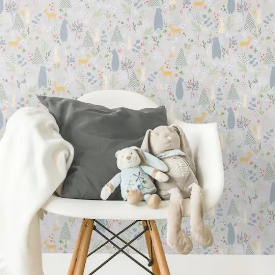RoomMates Light Gray Spring Forest Pals Peel & Stick Wallpaper {5}