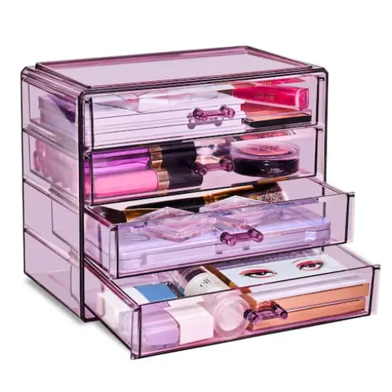 Sorbus 4-Drawer Makeup & Jewelry Storage Case Purple {1}