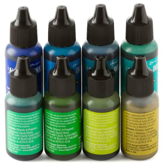Tim Holtz&reg; Greens & Blue 8 Color Alcohol Ink Set {7}