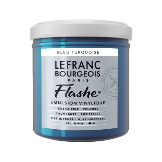 Lefranc & Bourgeois Flashe&reg; Matte Artist's Color, 125mL Turquoise Blue {1}