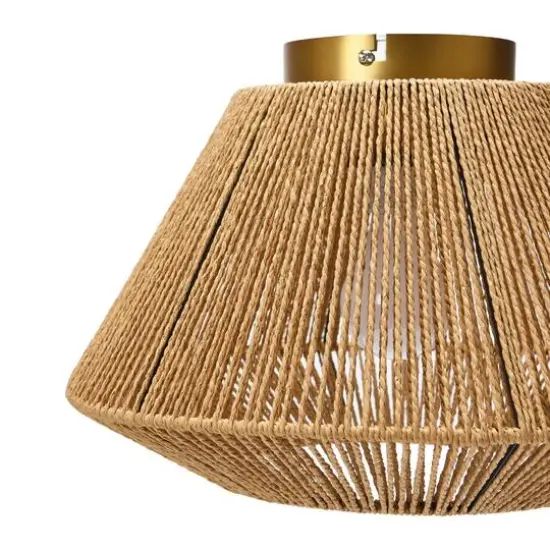 Hello Honey&reg; 13.8" Coastal Ceiling Lamp with Natural Paper Rope Shade and Iron Base {7}