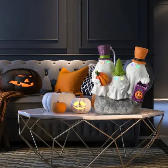 15" Colorful Hats Ghost Trio Set With LED Light {3}