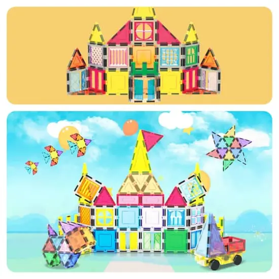 PicassoTiles 61-Piece Magnetic Tile Set with Windows & Doors {8}