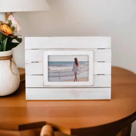 DII&reg; White Shiplap 4" x 6" Picture Frame {1}