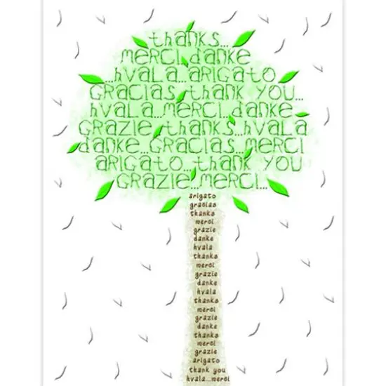JAM Paper 'Go Green' Typographic Thank You Card Set, 16ct. {1}