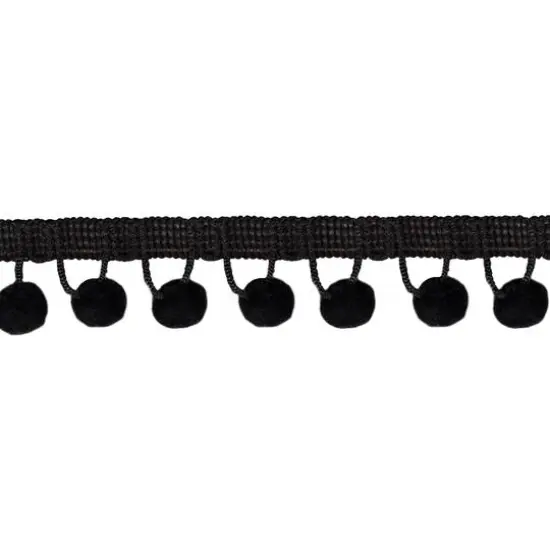Simplicity 1.125" x 12yd. Ball Fringe Black {4}