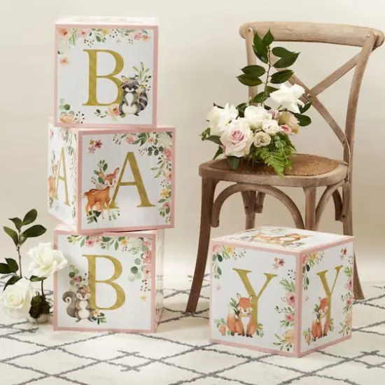 Kate Aspen Pink Woodland Baby Block Box Set, 4ct. {5}
