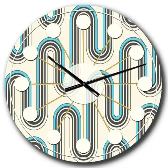 Designart 'Retro Geometrical Abstract Minimal Pattern Iv Mid-Century Modern Wall Clock {1}