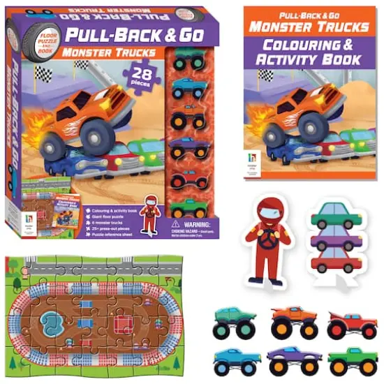 Hinkler Pull-Back and Go Monster Trucks Floor Puzzle {3}