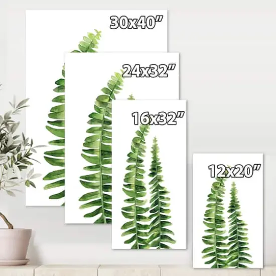 Designart - Fern Leaves Detail IV - Farmhouse Canvas Wall Art Print {6}