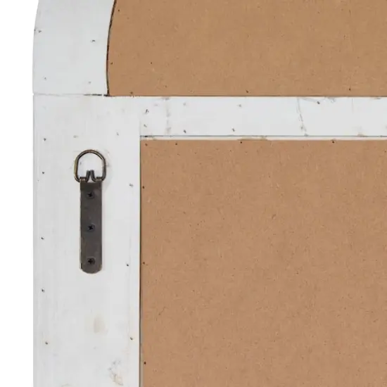 White Vintage Wood Wall Mirror {5}