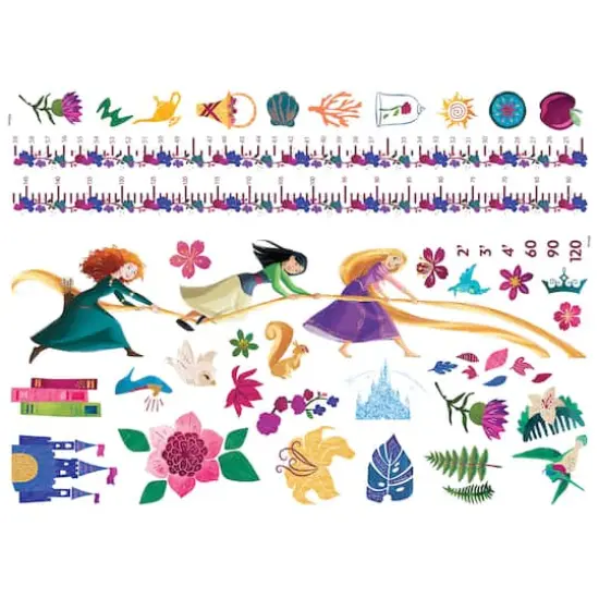 RoomMates Disney Princesses Growth Chart Peel & Stick Wall Decals {1}