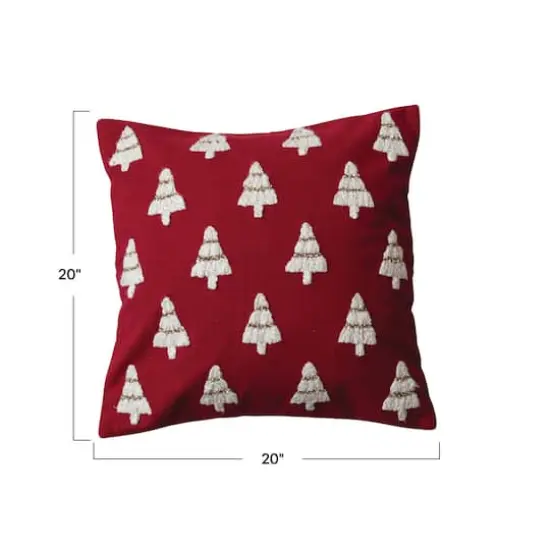 Hello Honey&reg; 20" Red & White Christmas Tree Accent Pillow {5}